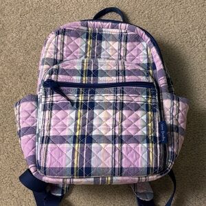 Vera Bradley Amethyst Purple Plaid Small Backpack